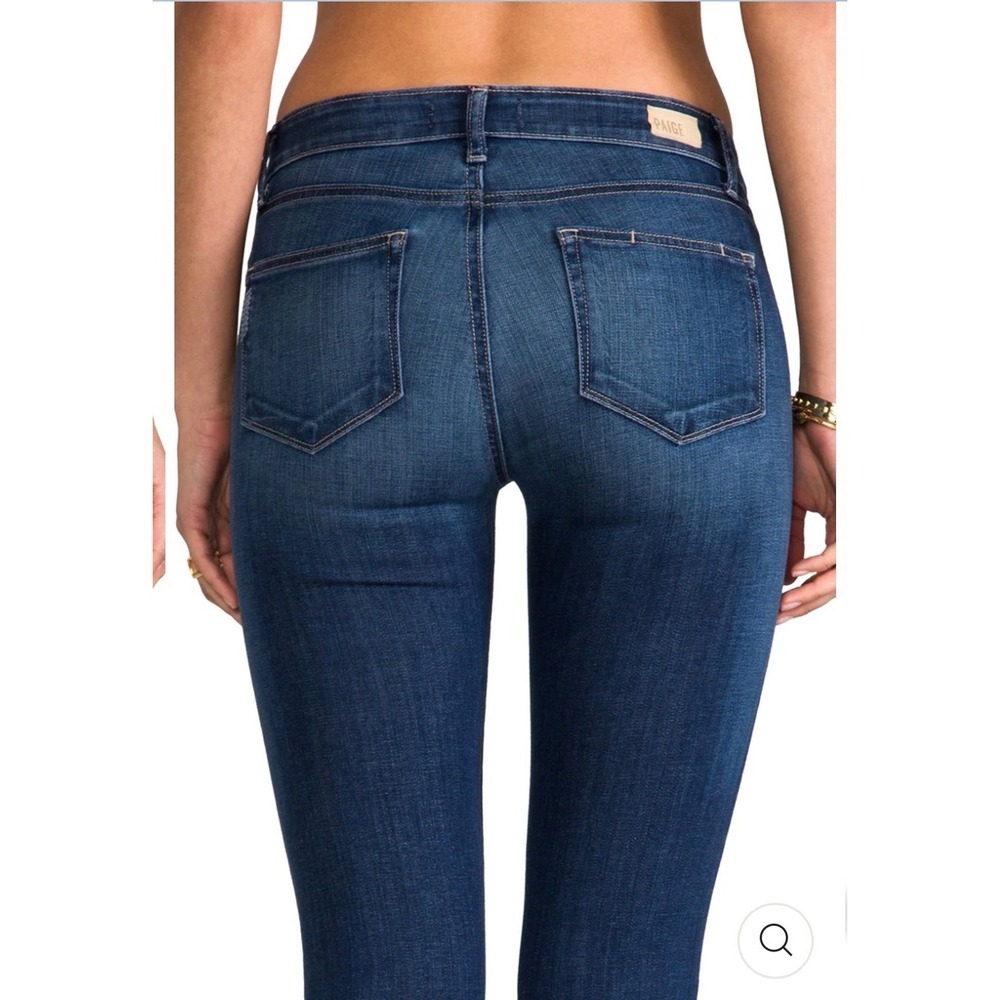 PAIGE Skyline Ankle Peg Jeans Women's Size 30 Dark Wash Stretch Denim Made inUSA